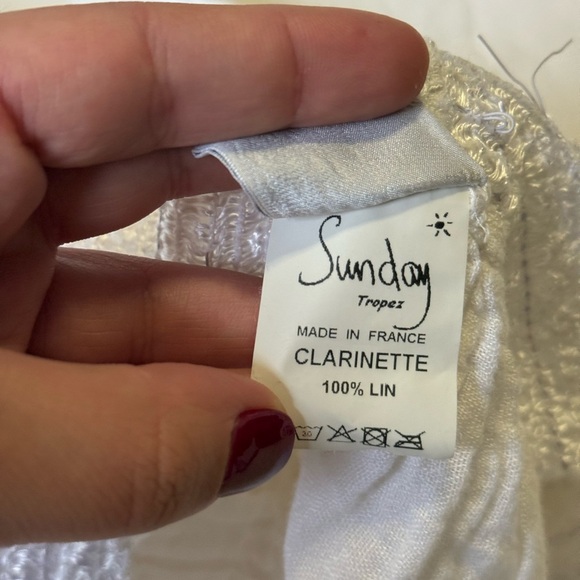 Sunday St Tropez White Clarinette Linen Mini Skirt – One Size - Picture 4 of 4